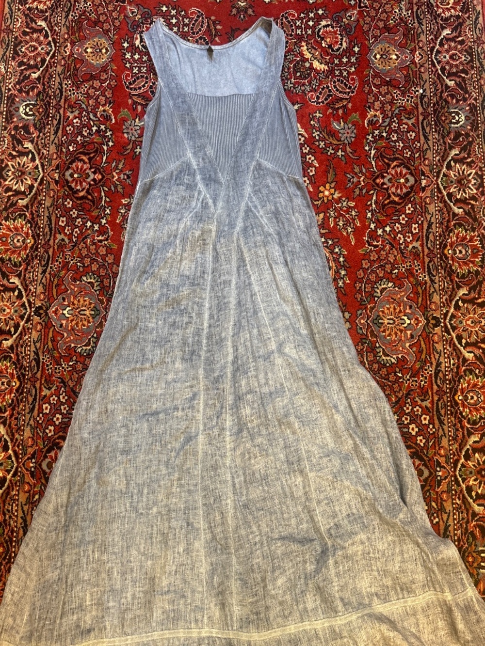 INIZIO made in Italy chambray blue linen midi dress